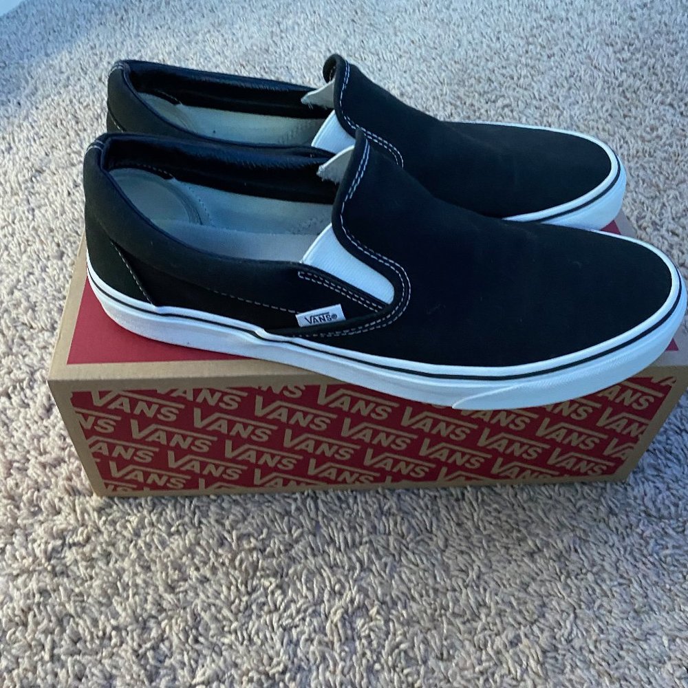 Black vans slip ons